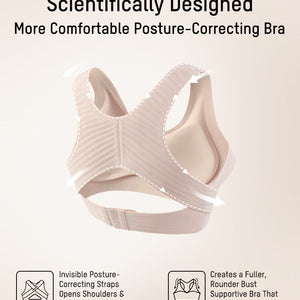 Front Closure Cross-Back Wireless Posture Bra