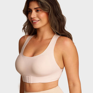 Front Closure Cross-Back Wireless Posture Bra