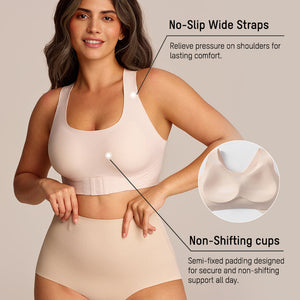 Front Closure Cross-Back Wireless Posture Bra