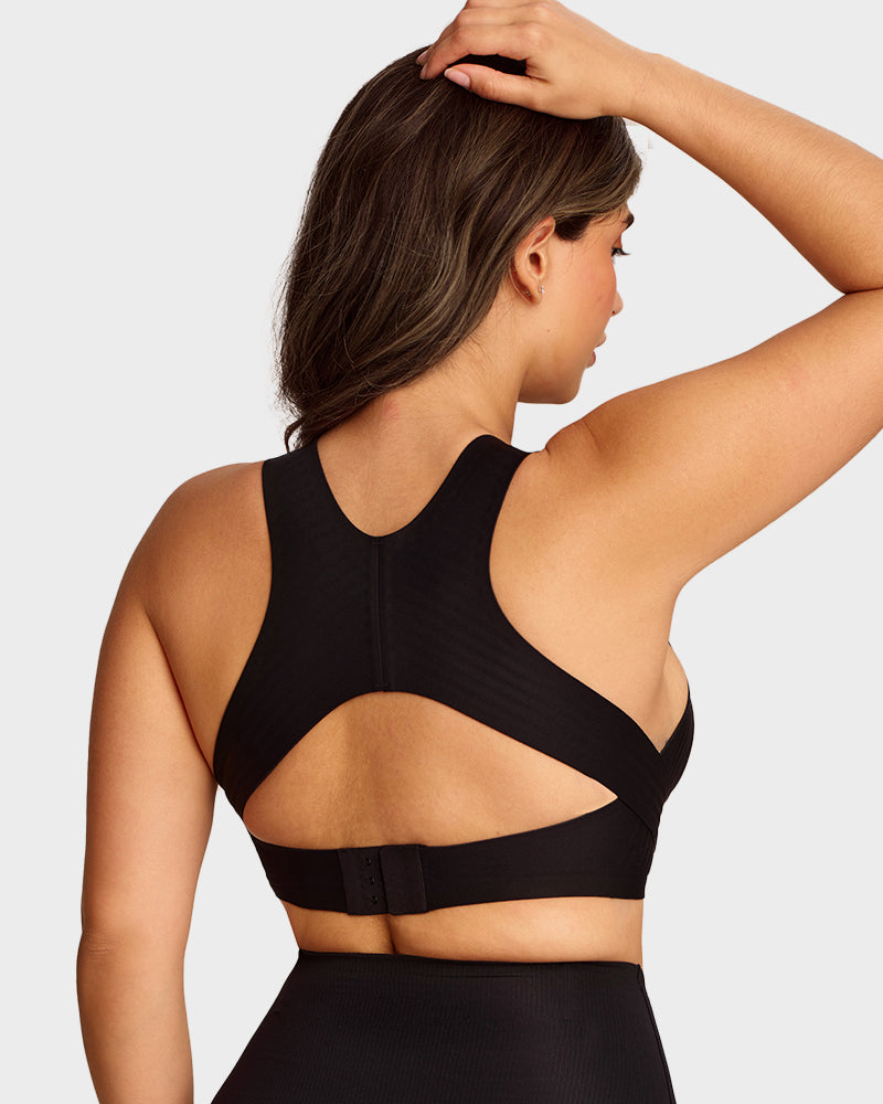 Front Closure Cross-Back Wireless Posture Bra