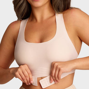 Front Closure Cross-Back Wireless Posture Bra