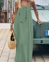 Women's Solid Color Backless Cami Dress