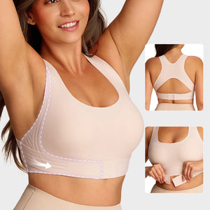 Front Closure Cross-Back Wireless Posture Bra