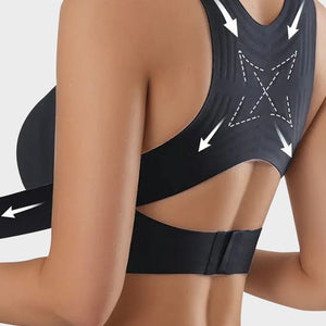 Front Closure Cross-Back Wireless Posture Bra
