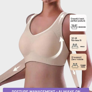 Front Closure Cross-Back Wireless Posture Bra
