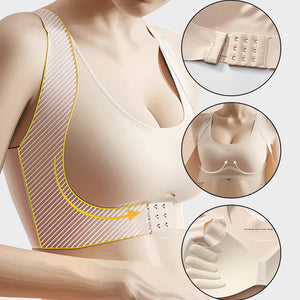 Front Closure Cross-Back Wireless Posture Bra