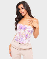 Lace-Up Tummy Control Corset Top