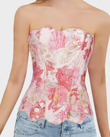 Lace-Up Tummy Control Corset Top