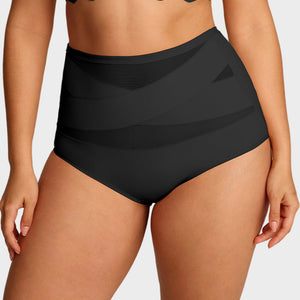 Plus-Size High-Waist Cross Tummy Control Panties (5 Pack)