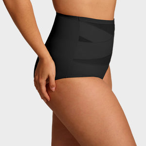 Plus-Size High-Waist Cross Tummy Control Panties (5 Pack)