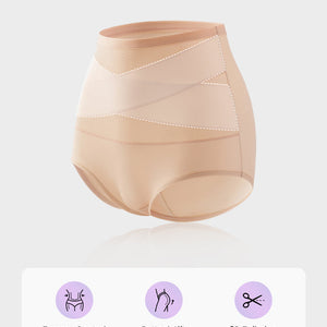 Plus-Size High-Waist Cross Tummy Control Panties (5 Pack)