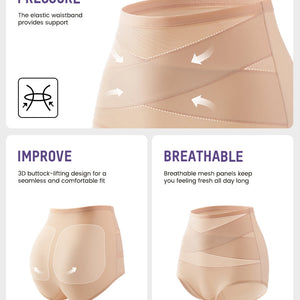 Plus-Size High-Waist Cross Tummy Control Panties (5 Pack)