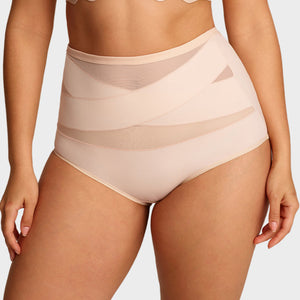 Plus-Size High-Waist Cross Tummy Control Panties (5 Pack)
