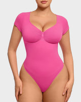 Seamless V-Neck Tummy Control Thong Bodysuit