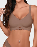 Seamless Wireless Scalloped Edge Jelly Bra