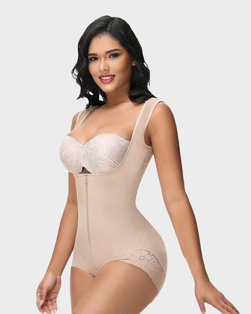 Seamless Zip-Front Full Body Corset Shaper