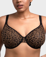 Sheer Zebra Mesh Unlined Underwire Bra