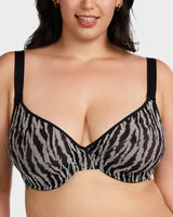Sheer Zebra Mesh Unlined Underwire Bra