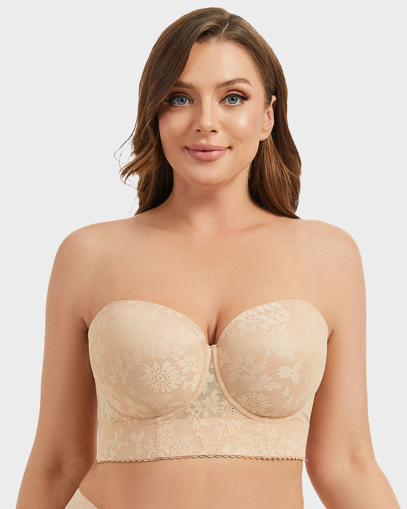Smooth Lace Longline Strapless Underwire Bra