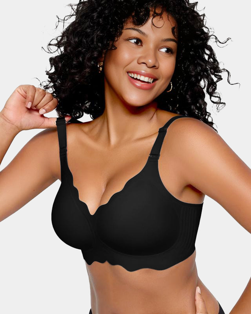 Soft Full Coverage Scalloped Wireless Jelly Bra