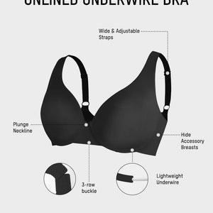 Underwire Adjustable Deep V-neck Bra