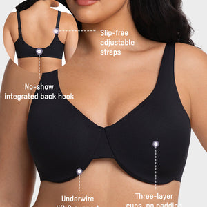Underwire Adjustable Deep V-neck Bra
