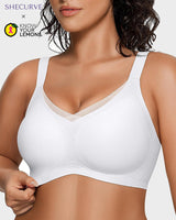 Womens Wireless Bras V Mesh Comfortable Bralette Supportive