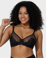 Full Coverage Lace Minimizer Bra-Purple