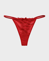 Lace-Trim Mesh V-String Panty